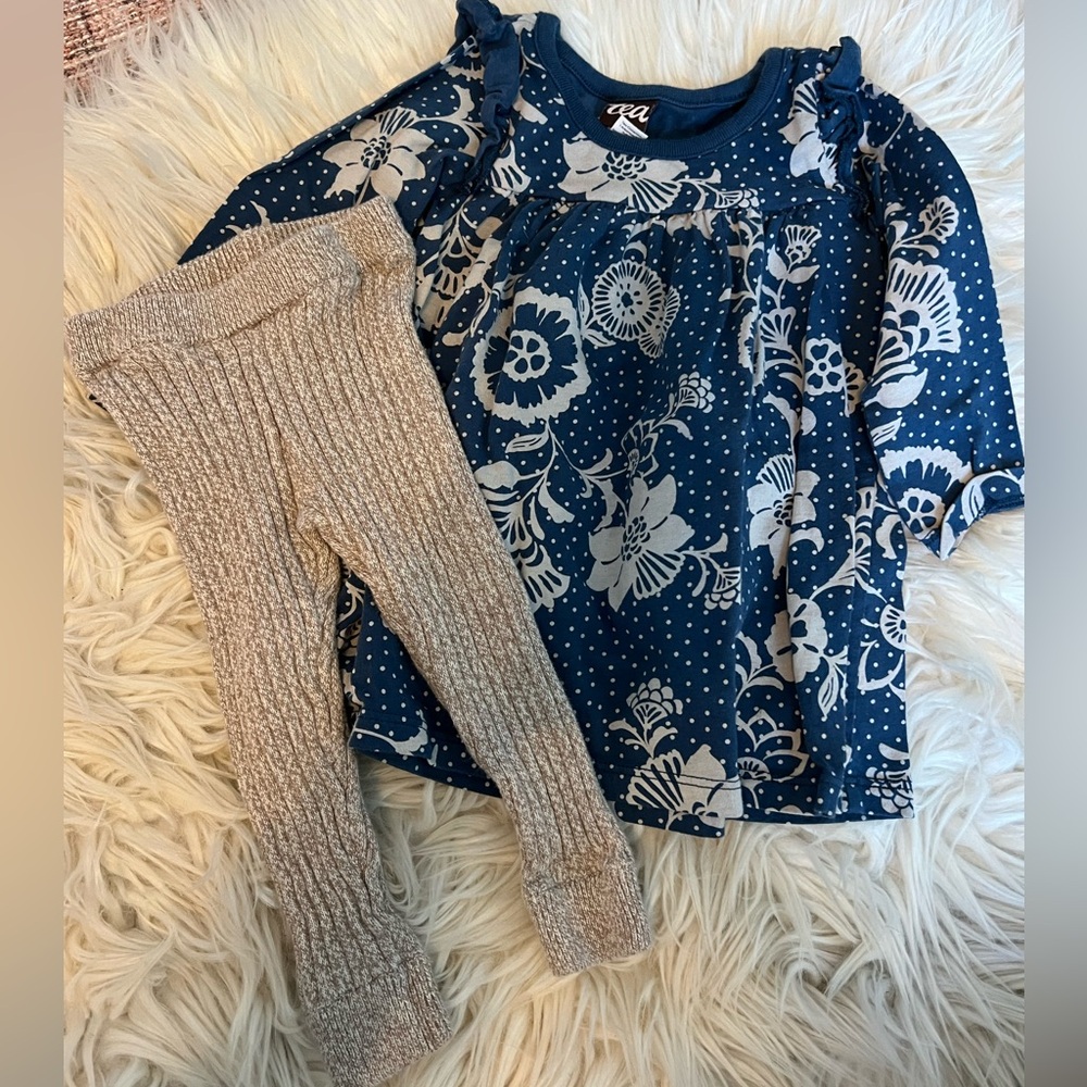 Tea collection dress and cozy tights
